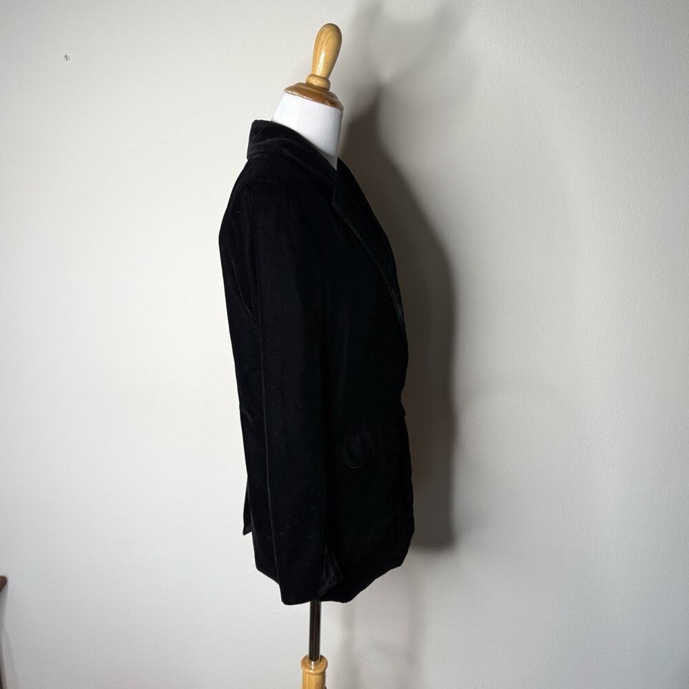 Old Navy Black Velvet Long Blazer - Picture 4 of 5
